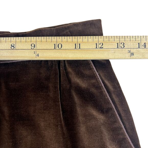 Vintage Brown Velvet Pencil Skirt XS | 90s Union Made in USA High Waist Academic - Picture 11 of 14